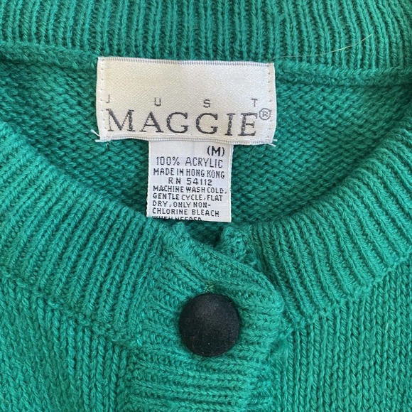 Vintage Green Cardigan Sweater  M - Picture 3 of 9
